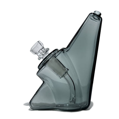 Triangular glass bottle decanter from Grav® Webge Bubbler with 14mm cup bowl and 45° male banger
