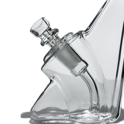 Grav Webge Bubbler with 14mm Cup Bowl and 45° Male Banger - Curved Neck Glass Water Pipe