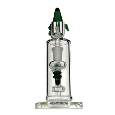 Banana dab rig with fixed showerhead percolator and sculpted banana mouthpiece