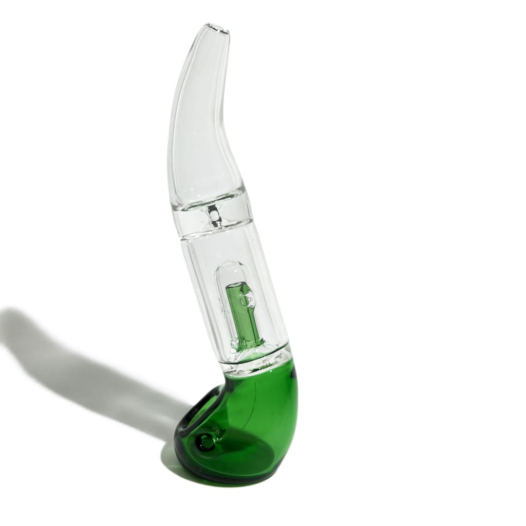 Handcrafted green sherlock bubbler in two peculiar colors