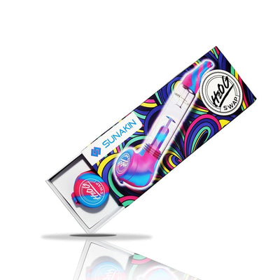 Sunakin H2og Sunpipe water pipe with colorful silicone and detachable glass bowl in packaging