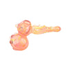 Gold Fume Glass Hammer Bubbler With Bulbous Pink And Yellow Hues