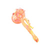 Gold Fume Glass Hammer Bubbler In Pink And Yellow With a Bulbous Bowl And Elongated Stem