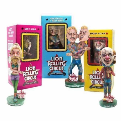 Colorful Lion Rolling Circus collectable bobblehead dolls with packaging boxes
