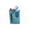 Handmade acrylic color splash dugout with a blue and yellow speckled smoking pipe