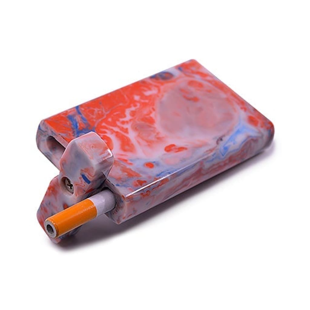 Beautifully handcrafted red white and blue marbled acrylic dugout smoking accessory