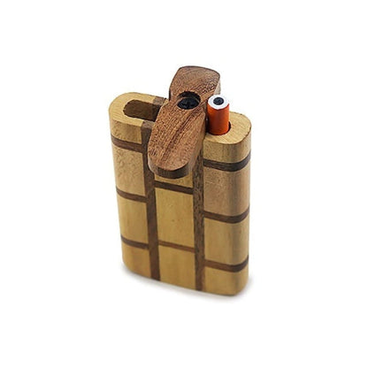 Handmade Wooden Blocked Dugout With a Swiveling Lid And Googly Eyes - Unique Smoking Accessory