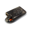 Handmade wooden flower dugout pipe with carved flower design and sliding lid