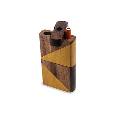 Handmade Wooden Two Shade Dugouts with gold metal accents and attached cigarette holder