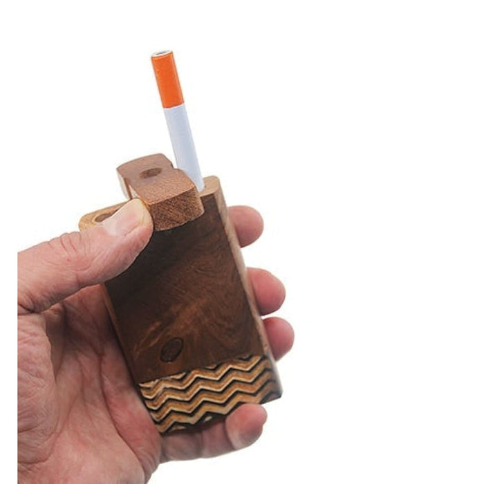 Handmade Wooden Wave Pattern Dugout W/ One Hitter On sale