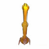 Heady Crawling Monster pipe: Rocket-shaped yellow-orange glass bong with vibrant, unique design