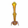 Heady Crawling Monster Hand Pipe with Bulbous Base and Claw-like Protrusions. Vibrant Design