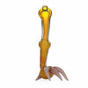 Amber glass sculpture of elongated flower or abstract bird - Heady Crawling Monster Hand Pipe