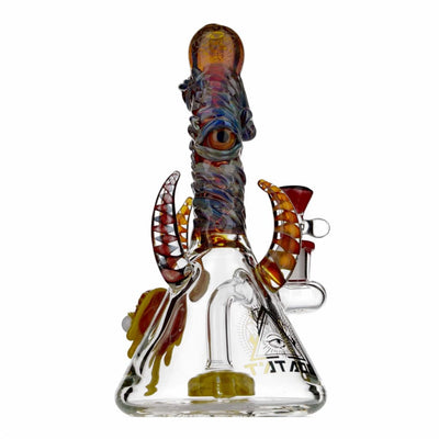 Colorful Banger Hanger Style Beaker Bong with Slit Showerhead Percolator for heady glass enthusiasts