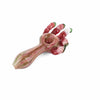 Heady Zombie Hand Pipe: Brightly-colored glass pipe shaped like a hand with watermelon hues