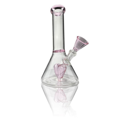 Heartbreaker Mini Water Pipe with pink accents and heart ice catcher