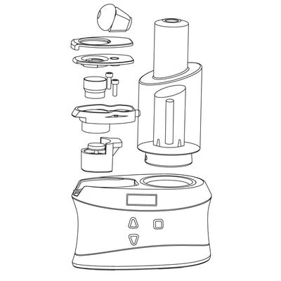 Exploded view of High Five Duo E-rig components for easy assembly and cleaning