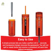 Portable Rolling Paper Grinder: Transparent orange with gray handle, grind & pack herbs easily