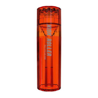Transparent orange water bottle in Portable Rolling Paper Grinder & Packer set