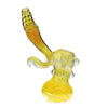 Yellow glass pipe with bulbous end, featured in Silver Fume Bubbler With 7 Hook-ups