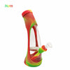 Colorful Waxmaid Horn Silicone Glass Water Pipe with Curved Neck and Bowl Attachment