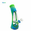 Colorful Waxmaid Horn Silicone Glass Water Pipe with Curved Neck and Removable Bowl Piece