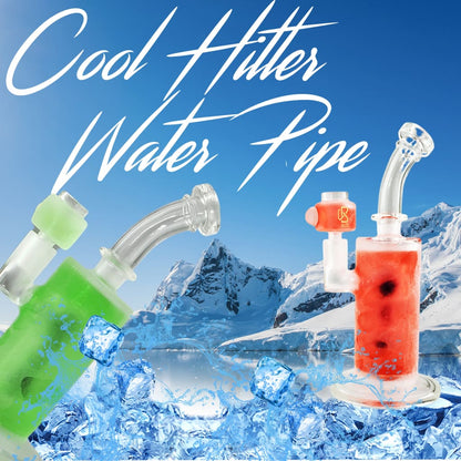 Cool Hitter water pipe with icy gel, heat-resistant glass, red accents