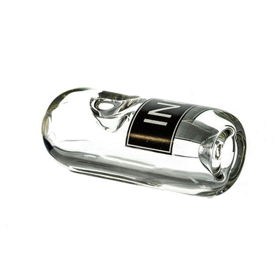 Inex Hvy Glass Hand Pipe 4.5 Inch Thick Durable Weed Pipe with Clear Glass and Black Label