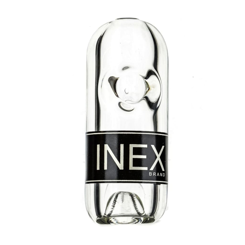 Inex Hvy Glass Hand Pipe 4.5 Inch Clear Glass Pipe with Black Band