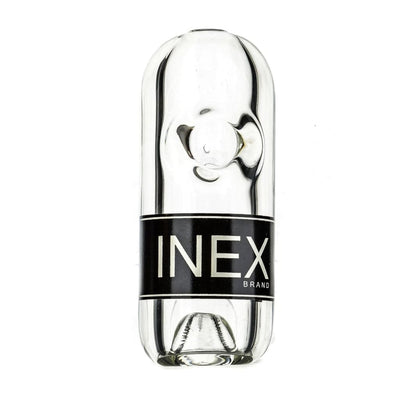 Inex Hvy Glass Hand Pipe 4.5 Inch Clear Glass Pipe with Black Band