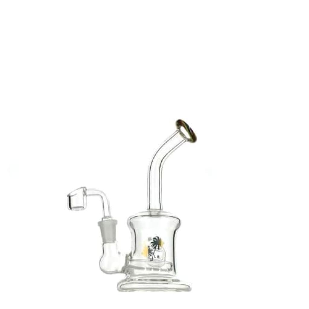 High-quality Dab Rig: Glass Hand Pipe With Curved Neck And Palm Tree Design