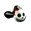 Jack Skellington glass pipe skull-shaped ornament with Santa hat and stitched mouth