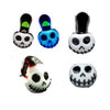 Jack Skellington glass pipes: Colorful, cartoon-style skulls with unique expressions and charm