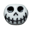 Jack Skellington glass pipe with stylized white skull face, perfect for unique holiday fun