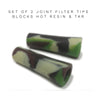 Set of joint filter tips with roach clip in camouflage for filter weed pipe