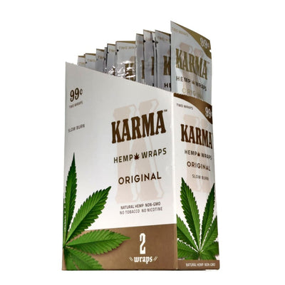 Karma Hemp Wraps Original flavor with packing straws for clean legal blends