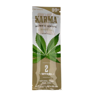 Karma Hemp Wraps package with 2 wraps for legal blends, priced at 99 cents
