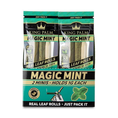 Package of King Palm Magic Mint leaf rolls from King Palm Magic Blunt Wraps With Flavor Burst