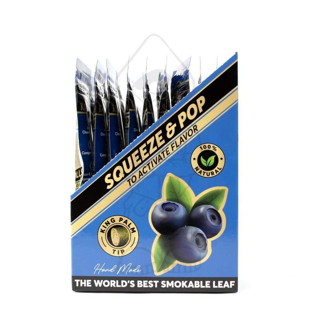 King Palm Magic: Box of ’Squeeze & Pop’ blueberry-flavored smokable leaf products