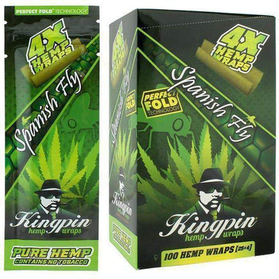 Kingpin Hemp Wraps Packaging – Premium Blunt Wraps For Connoisseurs With Cannabis Leaf Design