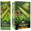 Kingpin Hemp Wraps Packaging In Green With Cannabis Leaf, Perfect For Blunt Connoisseurs