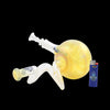 Compact kinky water pipe with yellow chamber and dual zong kinks design