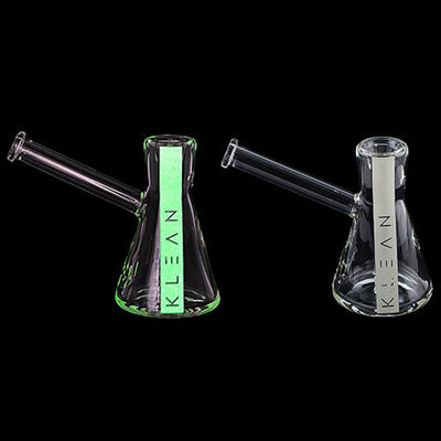 Klean Glass Bubbler With Glow In The Dark Stripe, Heavy Duty Quality Water Pipes From Kleen