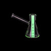 Klean Glass Bubbler Pipe With Green Accents And Dark Stripe Glow - Heavy Duty Quality