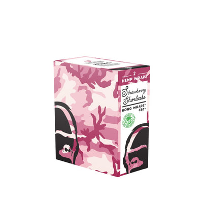 Pink camouflage-patterned box of Strawberry Shortcake Kong hemp wraps 25ct for a tasteful toke