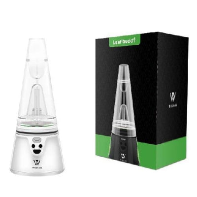 Leaf Buddi Wuukah electronic rig vaporizer with central conduction heating and packaging box