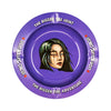 Purple circular ashtray featuring Sexy Sadie and a woman’s face from Lion Rolling Circus Ashtrays