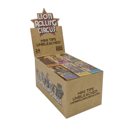 Lion Rolling Circus Filter Tips - Display Box Of 24 Mini Unbleached Rolling Tips
