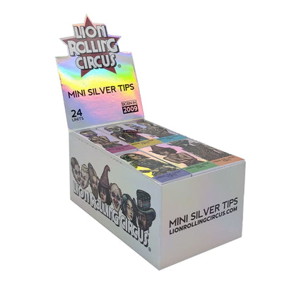 Display Box Of Lion Rolling Circus Filter Tips With 24 Units Of Unbleached & Bleached Sheets