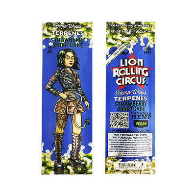 Lion Rolling Circus Terpene Hemp Wraps - Strawberry Shortcake Flavor For a Cleaner Smoke